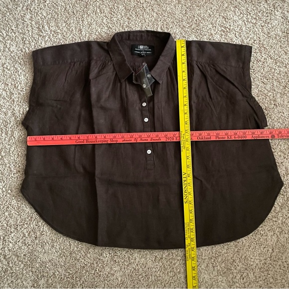 NWT J. Crew Capitaine shirt in Baird McNutt Irish linen brown size XXL - Picture 6 of 7